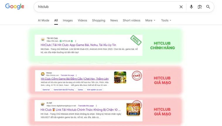 Mọi đường dẫn từ link thật Hit.Club đều được kiểm chứng từ nguồn chính thức, còn link giả Hit.Club không trùng khớp và dễ nhận biết.